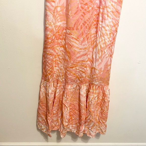 NWT BB Dakota Island in the Stream Palm Maxi Dress Sunkiss Coral Womens Size XS - Picture 4 of 10